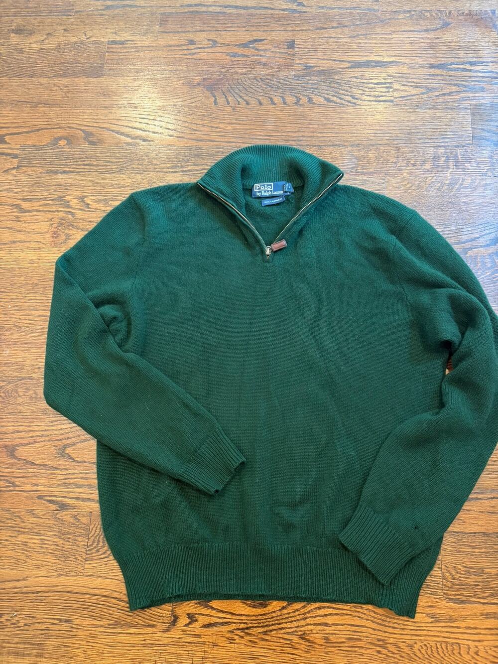 Vintage Polo Ralph Lauren Cashmere 1/4 Zip Front Sweater*flaw*